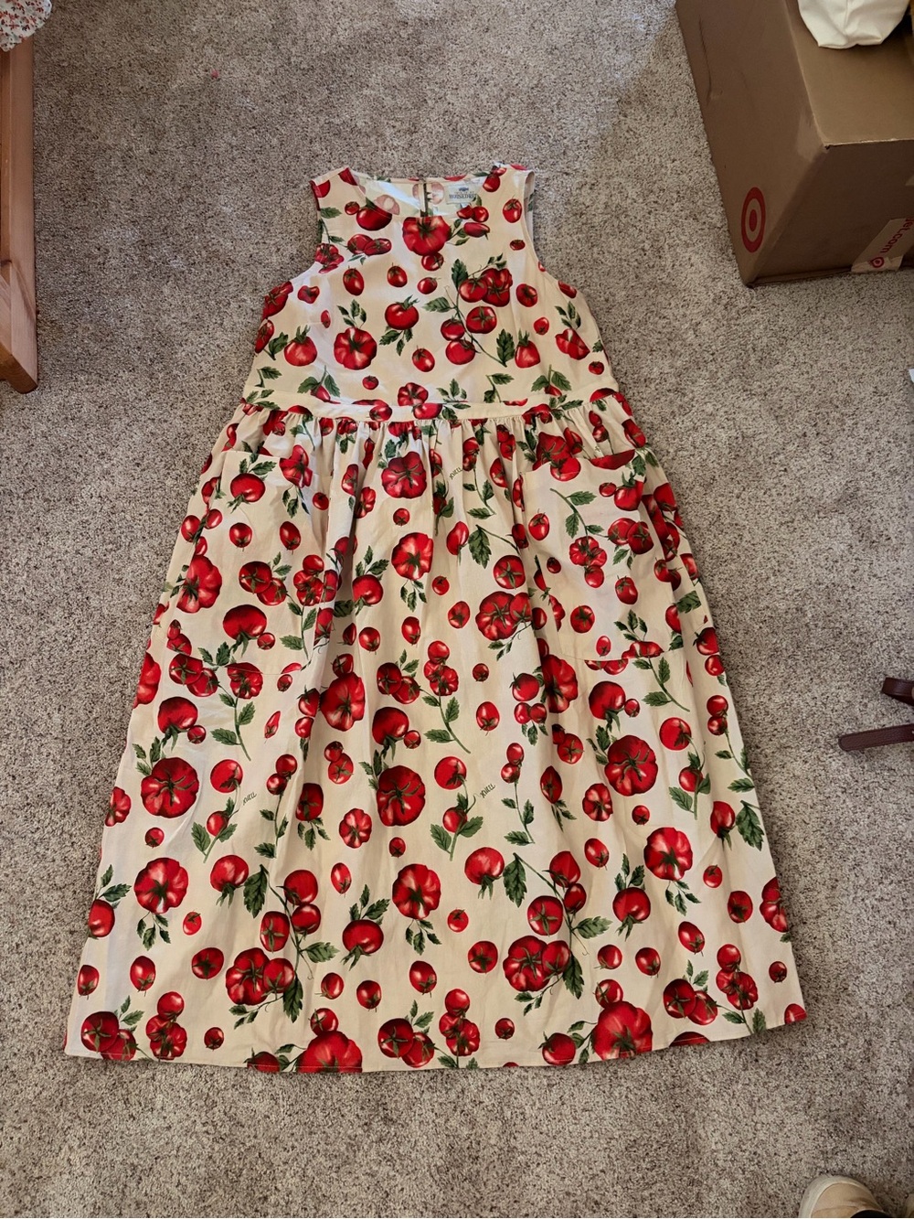Grace house dress in tomato